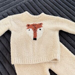 Hanna Andersson Cream Sherpa Fox Pullover